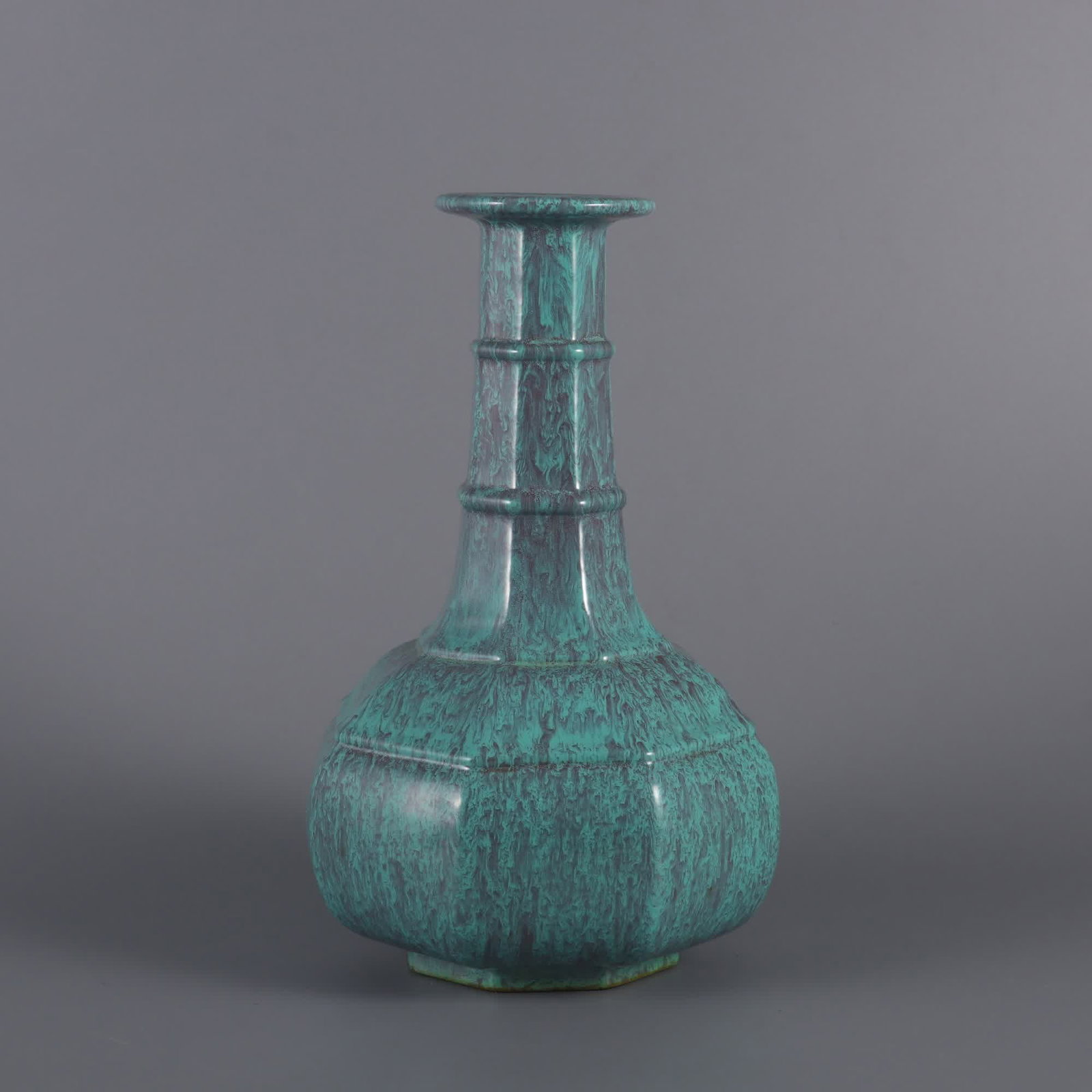 A Qing Dynasty Yongzheng year furnace glazed octagonal bottle (1 of 9)