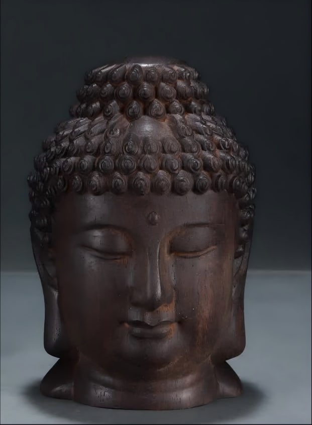 A court agarwood Buddha head (1 of 8)