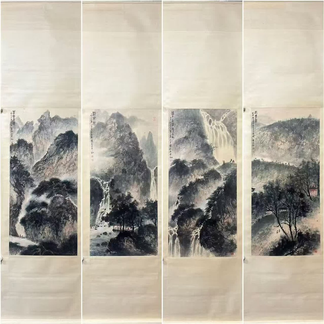 A landscape scenery of Fu Baoshi with four screens (1 of 20)