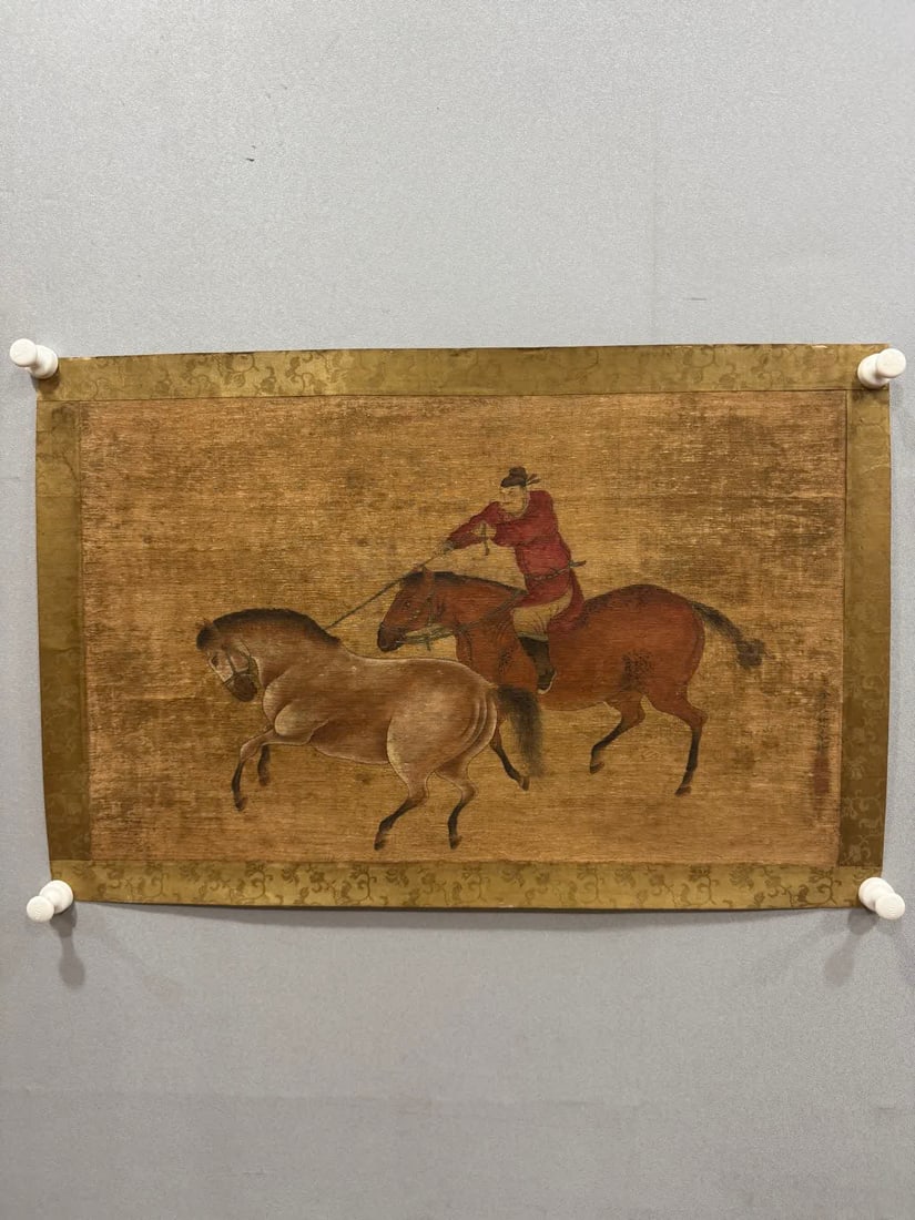 A picture of Jin Tingbiao's man and horse: Jin Tingbiao's man and horse picture SIZE: Painting core60x36cm (The Dimensions Of All Batches Are Manually Measured.If You Need More Detailed Information, Please Contact Our Customer Service Before B