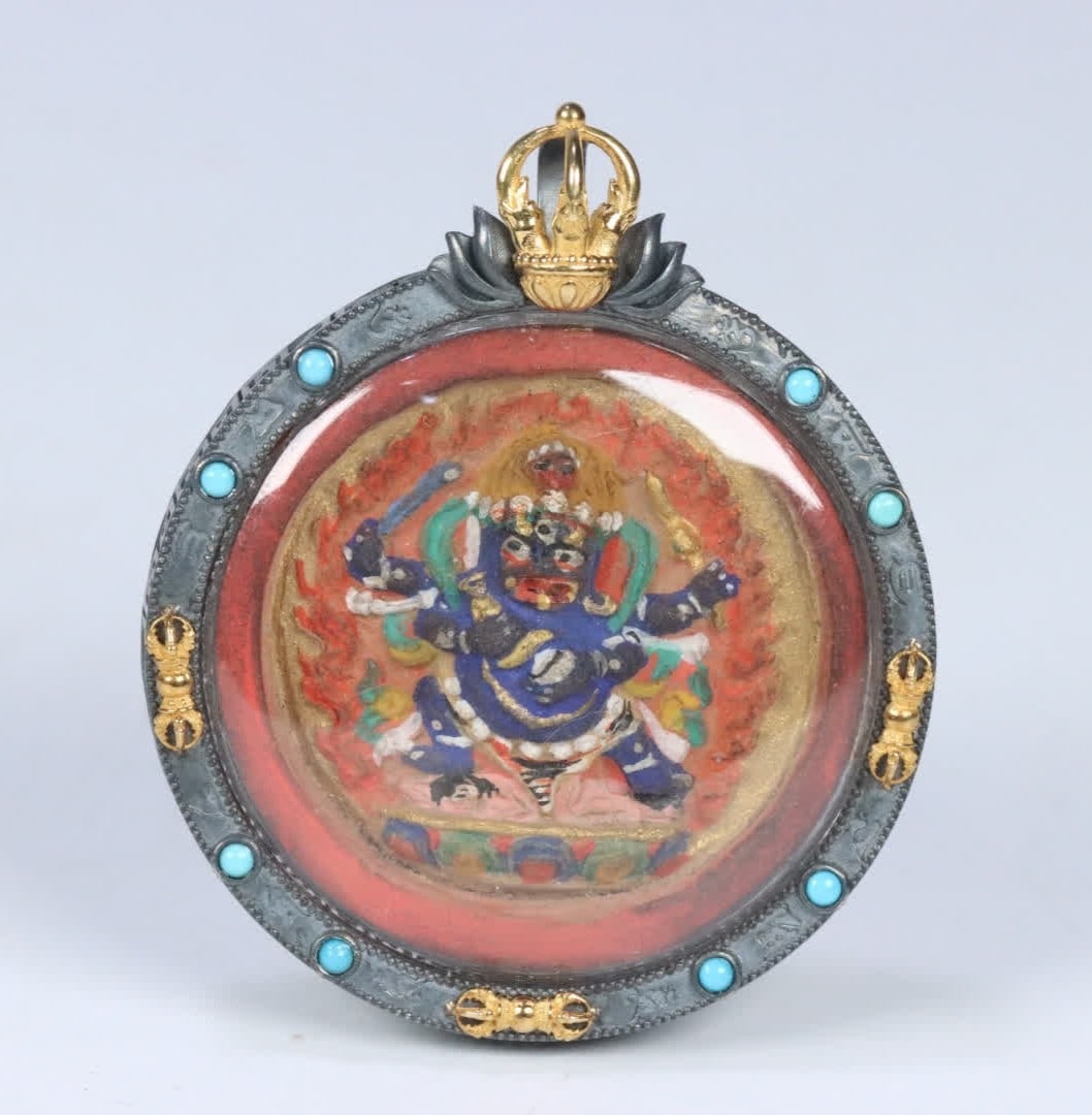 A Qing Dynasty Tibetan black god of wealth Gawu box (1 of 9)
