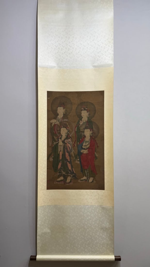 A picture of the Bodhisattva of the Song Dynasty Wu Zongyuan: Song Dynasty Wu Zongyuan's Bodhisattva picture SIZE: Painting core46x79cm (The Dimensions Of All Batches Are Manually Measured.If You Need More Detailed Information, Please Contact Our Customer Servic
