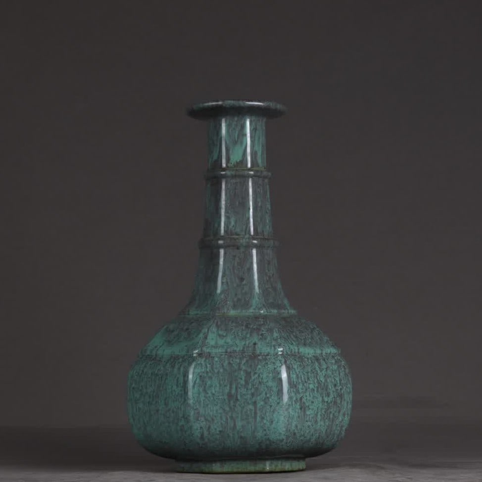 A Qing Dynasty Yongzheng furnace glazed bamboo bottle (1 of 9)