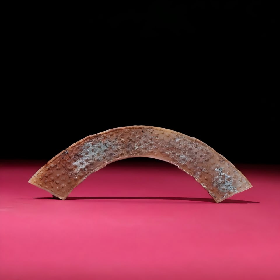 A piece of Han Dynasty jade huang: Han Dynasty jade huang SIZE: 182x32x5mm W:60g (The Dimensions Of All Batches Are Manually Measured.If You Need More Detailed Information, Please Contact Our Customer Service Before Bidding.)