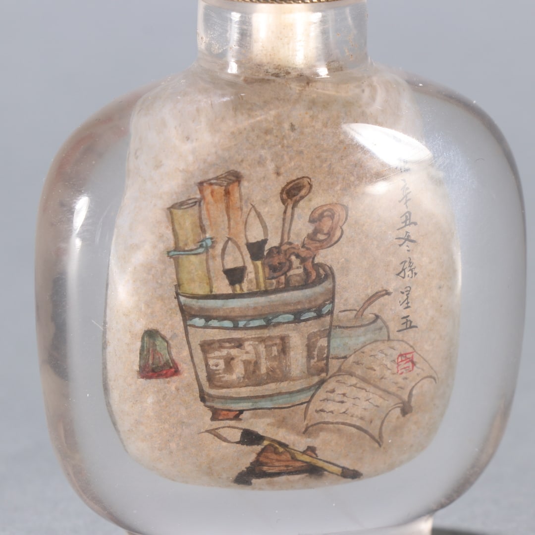 An Exquisite Crystal Rooster Pattern Snuff Bottle - 6