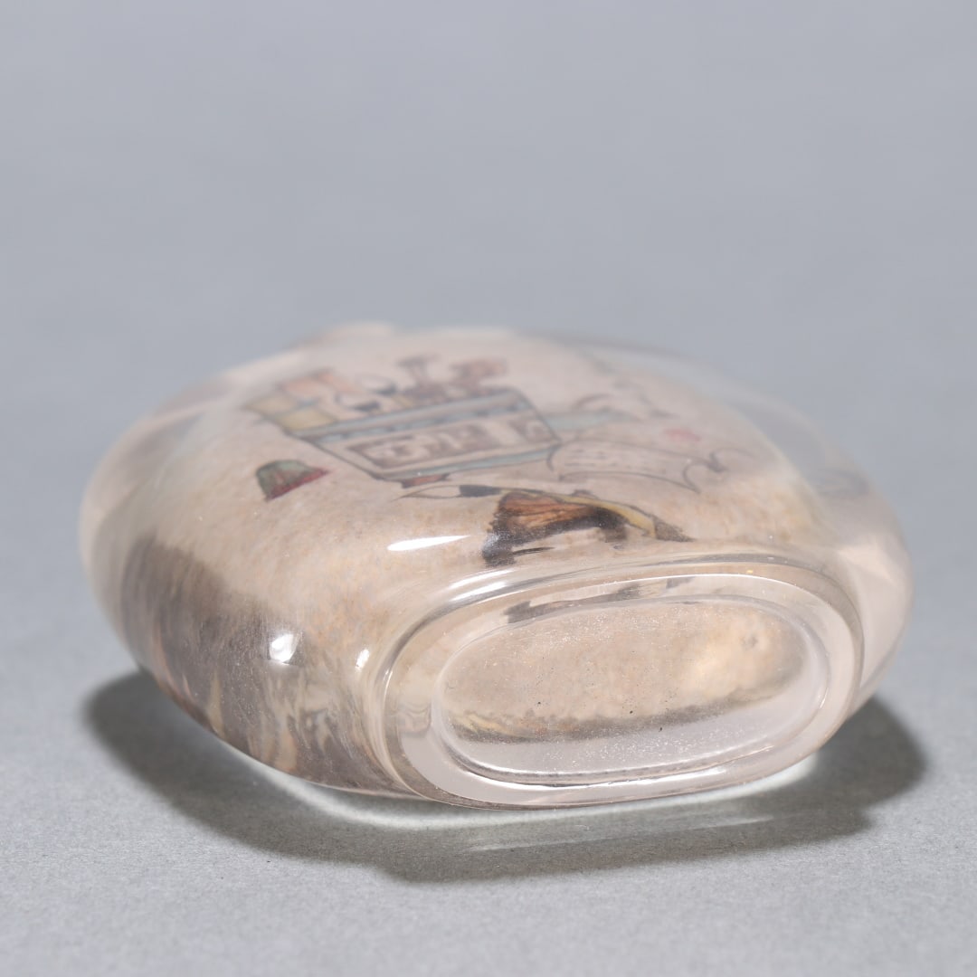 An Exquisite Crystal Rooster Pattern Snuff Bottle - 9