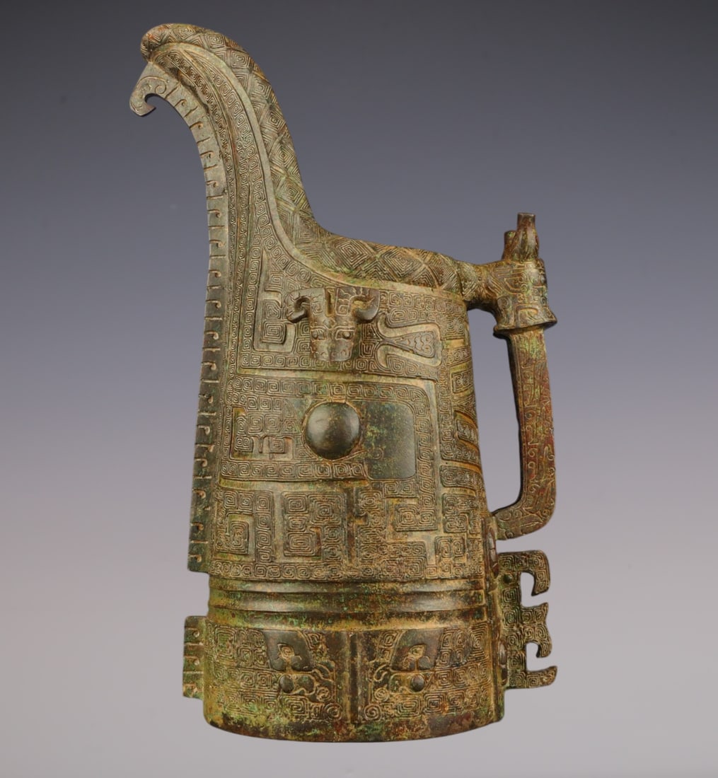 An Exquisite Bronze Beast-Face Pattern With Inscription Ewer: An Exquisite Bronze Beast-Face Pattern With Inscription Ewer W.Zhou , China Size:42cmx23cm Weight:7050g (The Dimensions Of All Batches Are Manually Measured.If You Need More Detailed Information, Plea