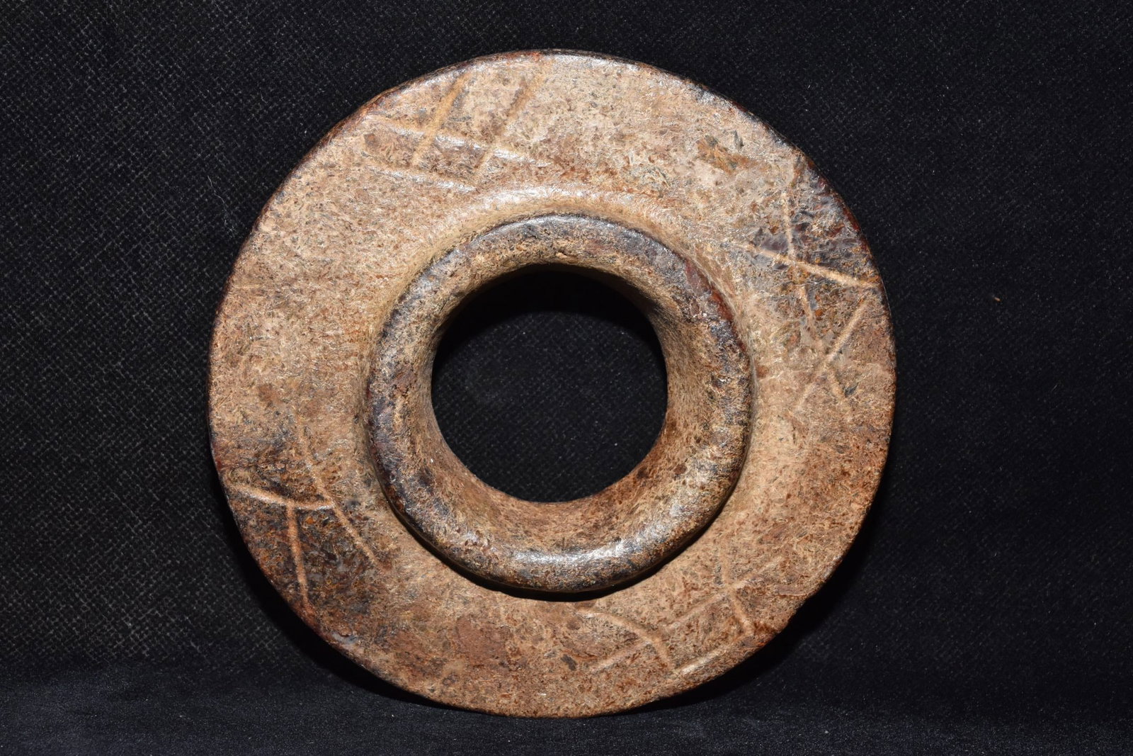 An Exquisite Hemo Jade With Inscription Ornament: An Exquisite Hemo Jade With Inscription Ornament Hongshan Culture Size:14cm Weight:750g (The Dimensions Of All Batches Are Manually Measured.If You Need More Detailed Information, Please Contact Our C