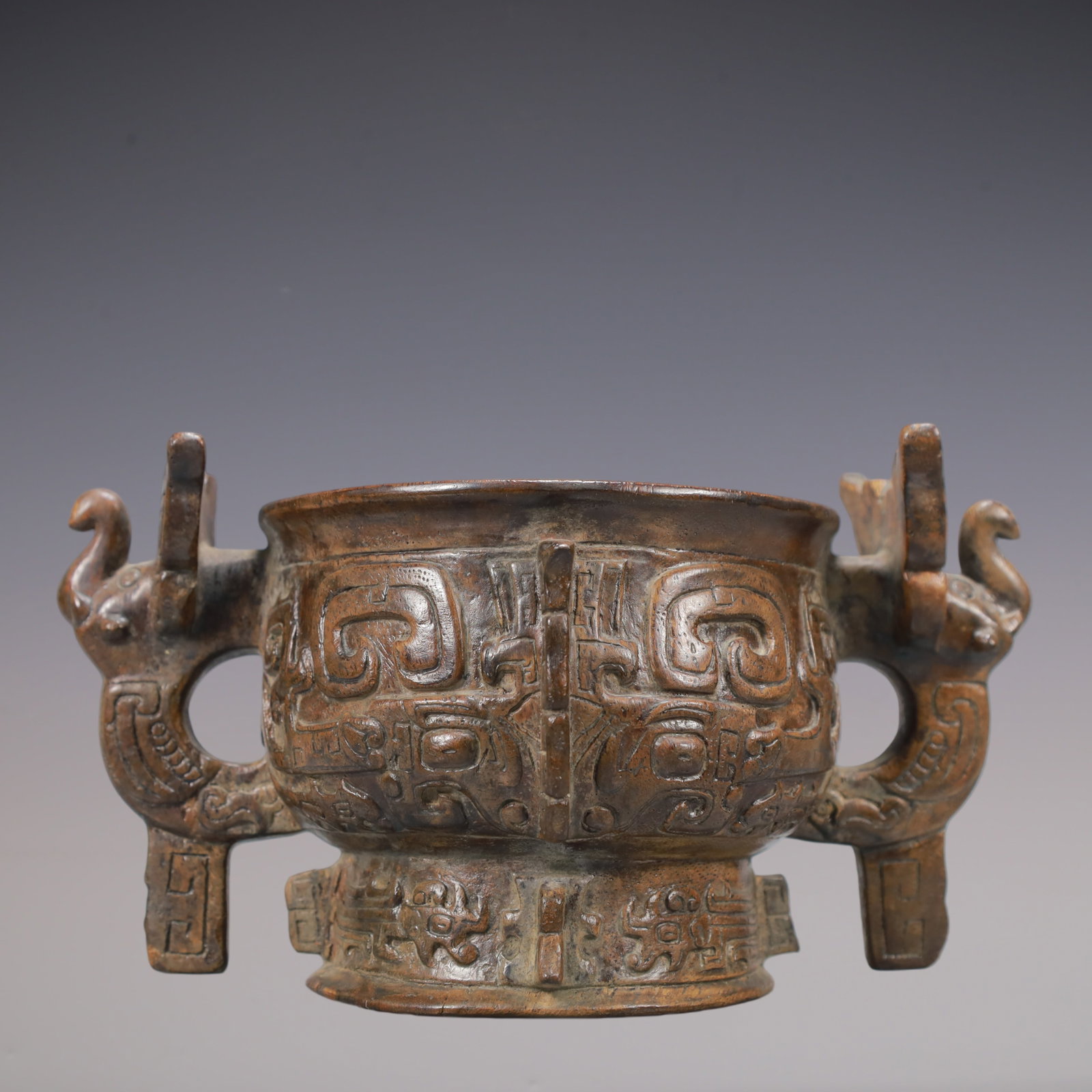 A Exquisite Eaglewood Beast-Face Pattern Double-Ears Censer (1 of 8)