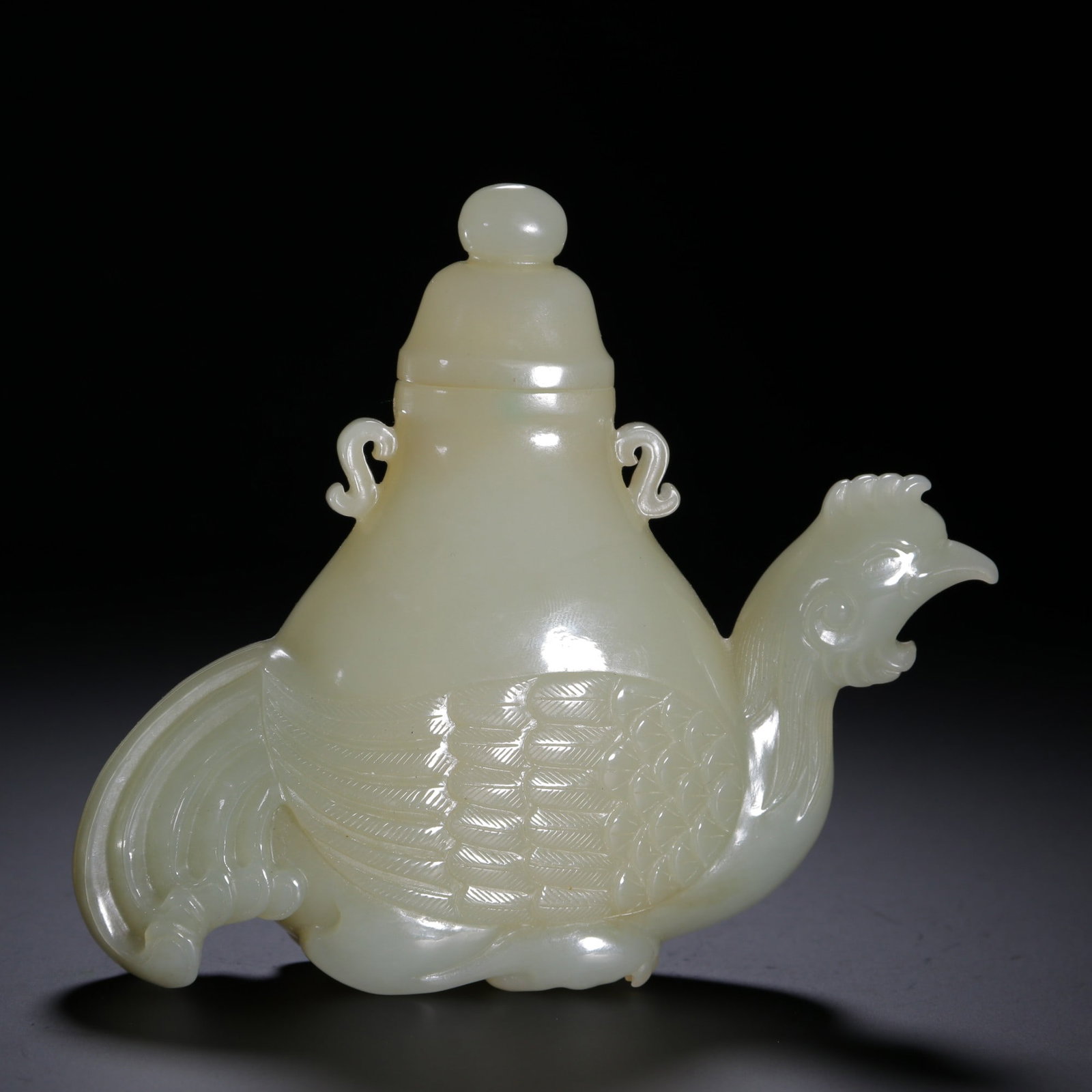 An Exquisite White Jade Phoenix-Shaped Censer: An Exquisite White Jade Phoenix-Shaped Censer Qing Dynasty, China Size:12cmx14cm Weight:293g (The Dimensions Of All Batches Are Manually Measured.If You Need More Detailed Information, Please Contact 