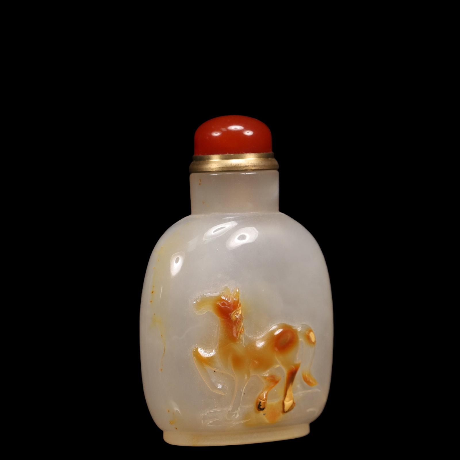 An Exquisite Agate Horse Pattern Snuff Bottle - 3