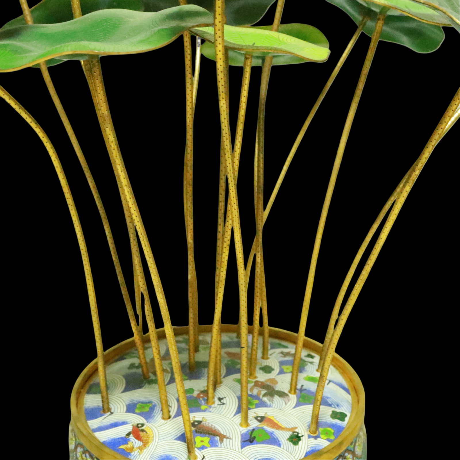 An Exquisite Cloisonne Fish and Lotus Pattern Lotus Pattern Potted landscape - 3