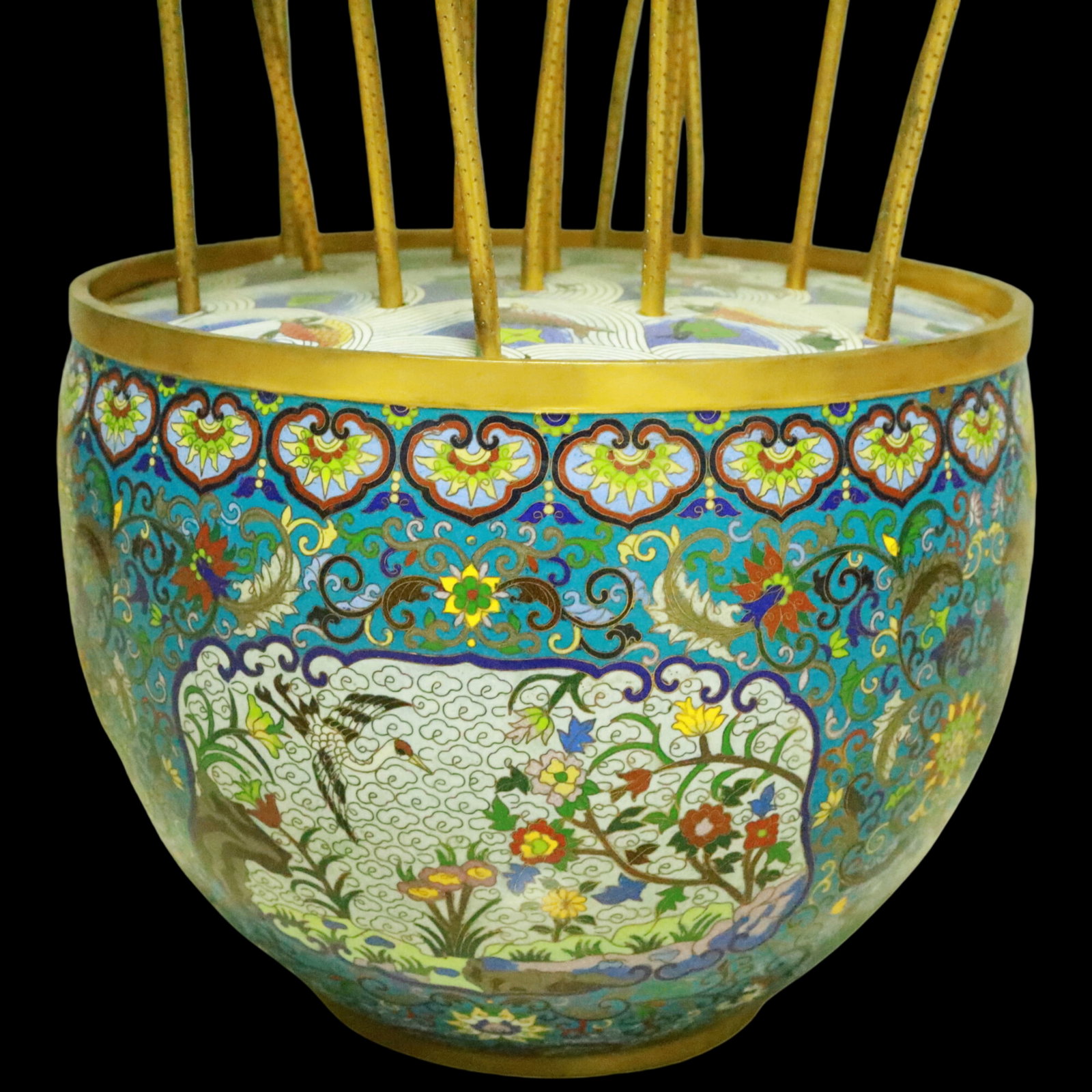 An Exquisite Cloisonne Fish and Lotus Pattern Lotus Pattern Potted landscape - 4