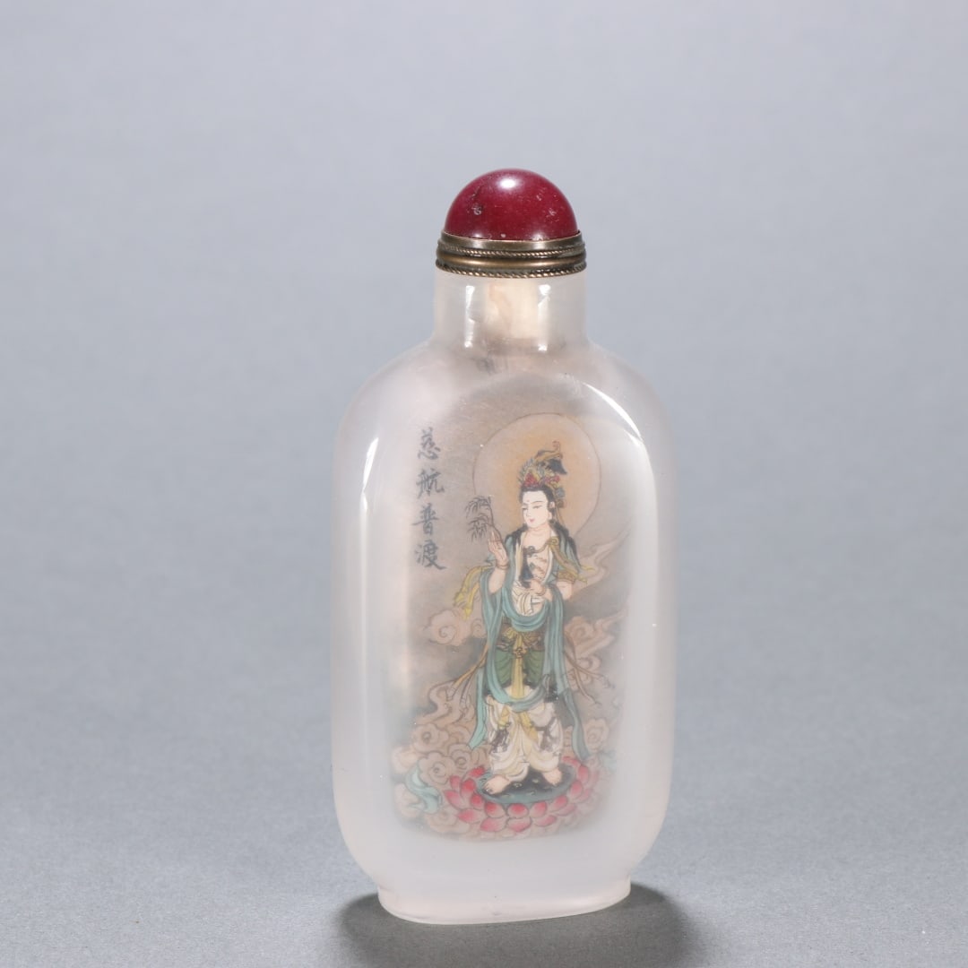 An Exquisite Crystal Buddha Statue Pattern Snuff Bottle (1 of 9)