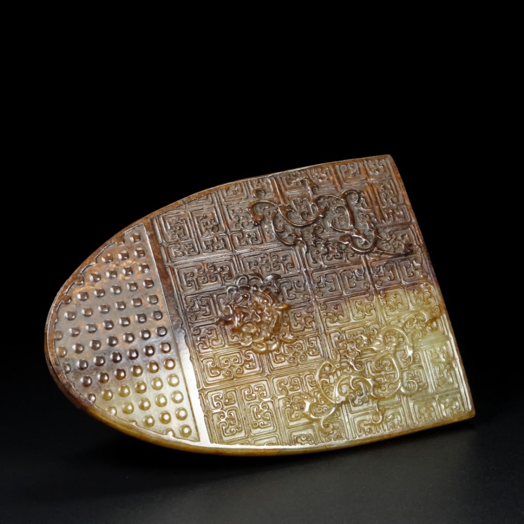An Exquisite White Jade Phoenix Pattern Shield - 3