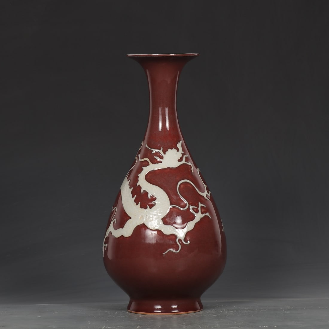 An Exquisite Underglaze-Red Dragon Pattern Vase (1 of 9)