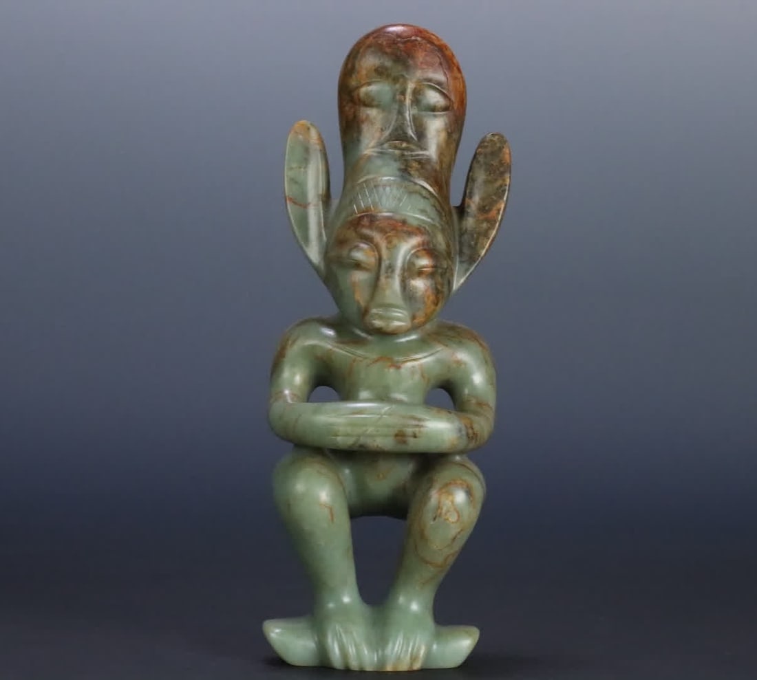 A piece of Hongshan culture ancient jade sun god (1 of 9)