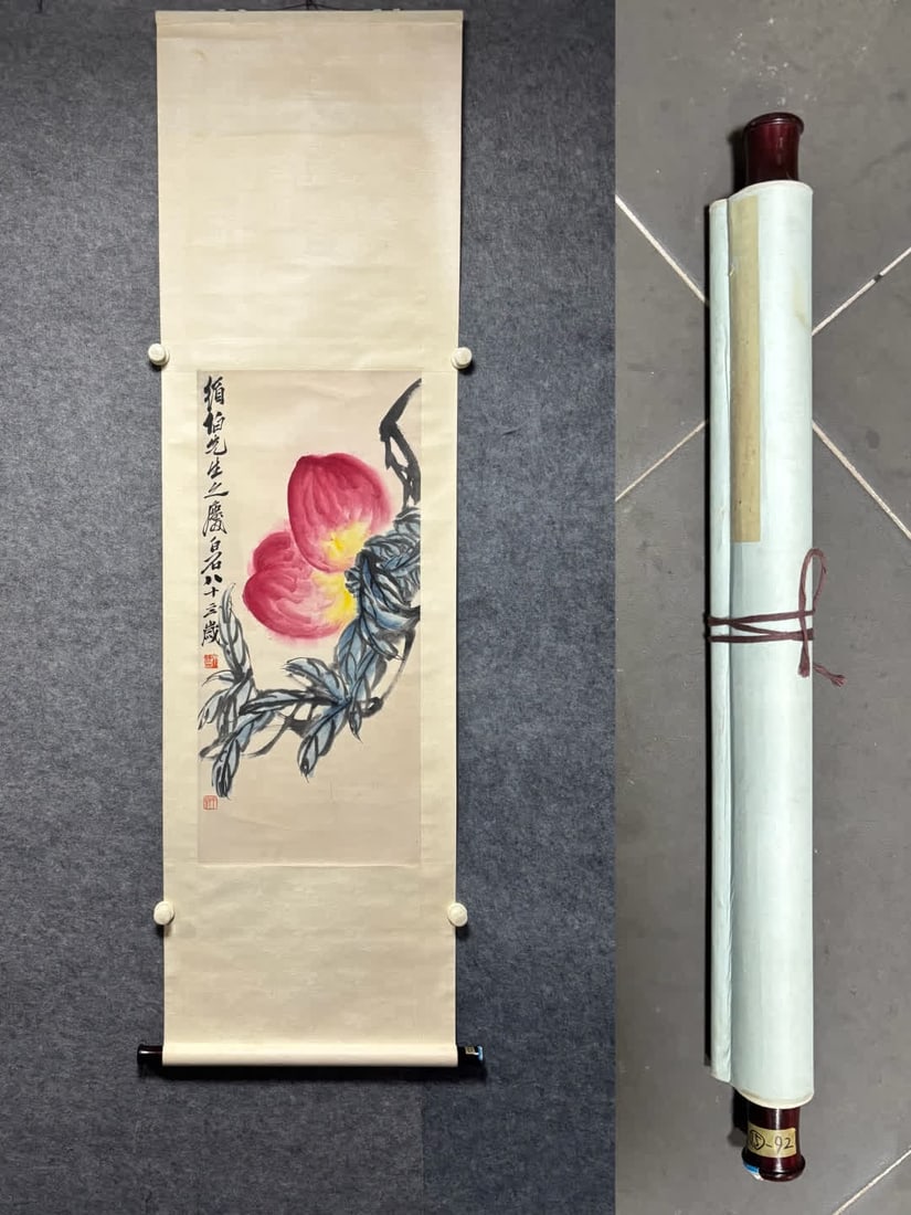 A painting of Qi Baishi: Qi Baishi's painting SIZE: Painting core85x38cm (The Dimensions Of All Batches Are Manually Measured.If You Need More Detailed Information, Please Contact Our Customer Service Before Bidding.)