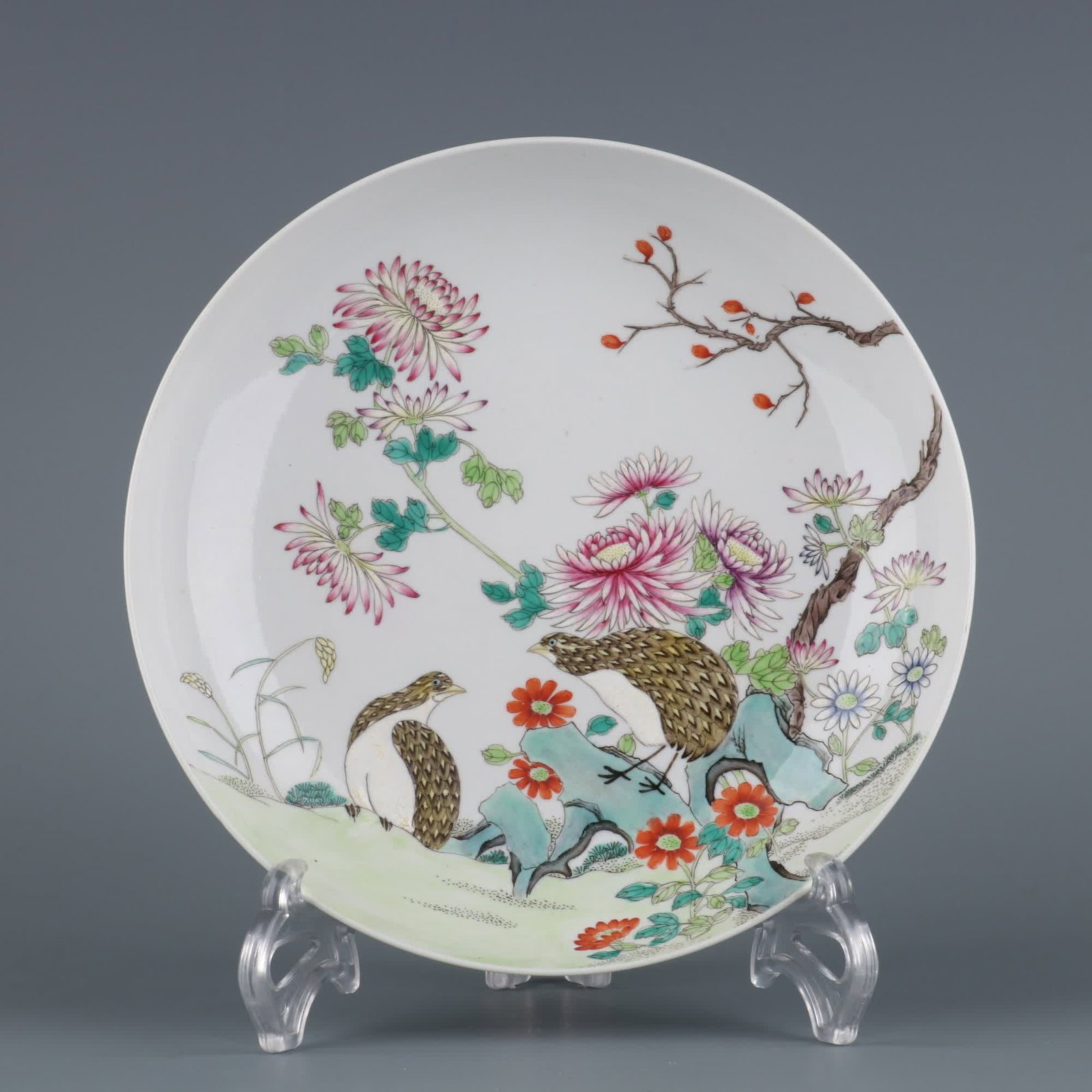 A pastel appreciation plate made in the Qianlong year of the Qing Dynasty (1 of 9)