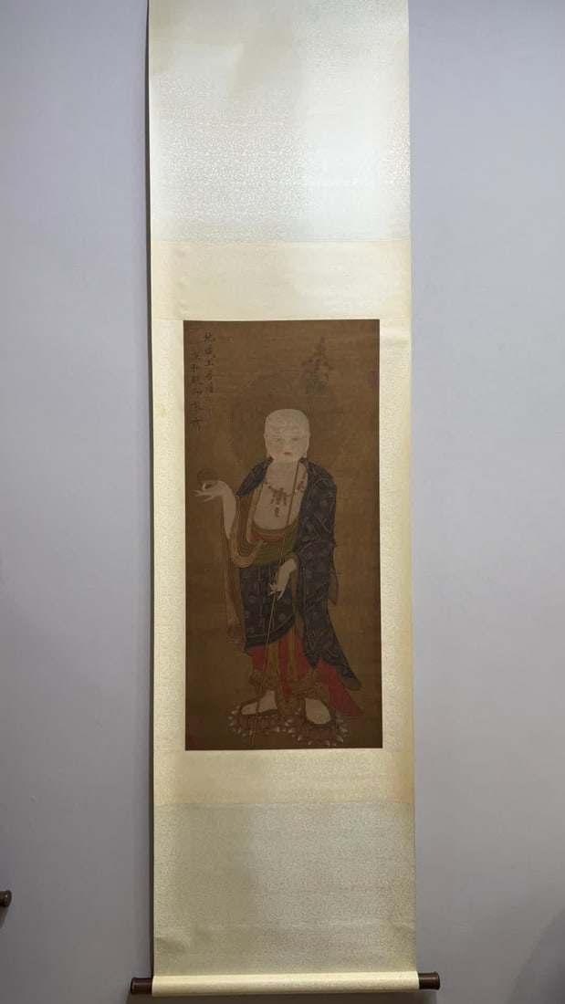 A picture of the Bodhisattva of King Ksitigarbha of the Song Dynasty Song Huizong (1 of 7)