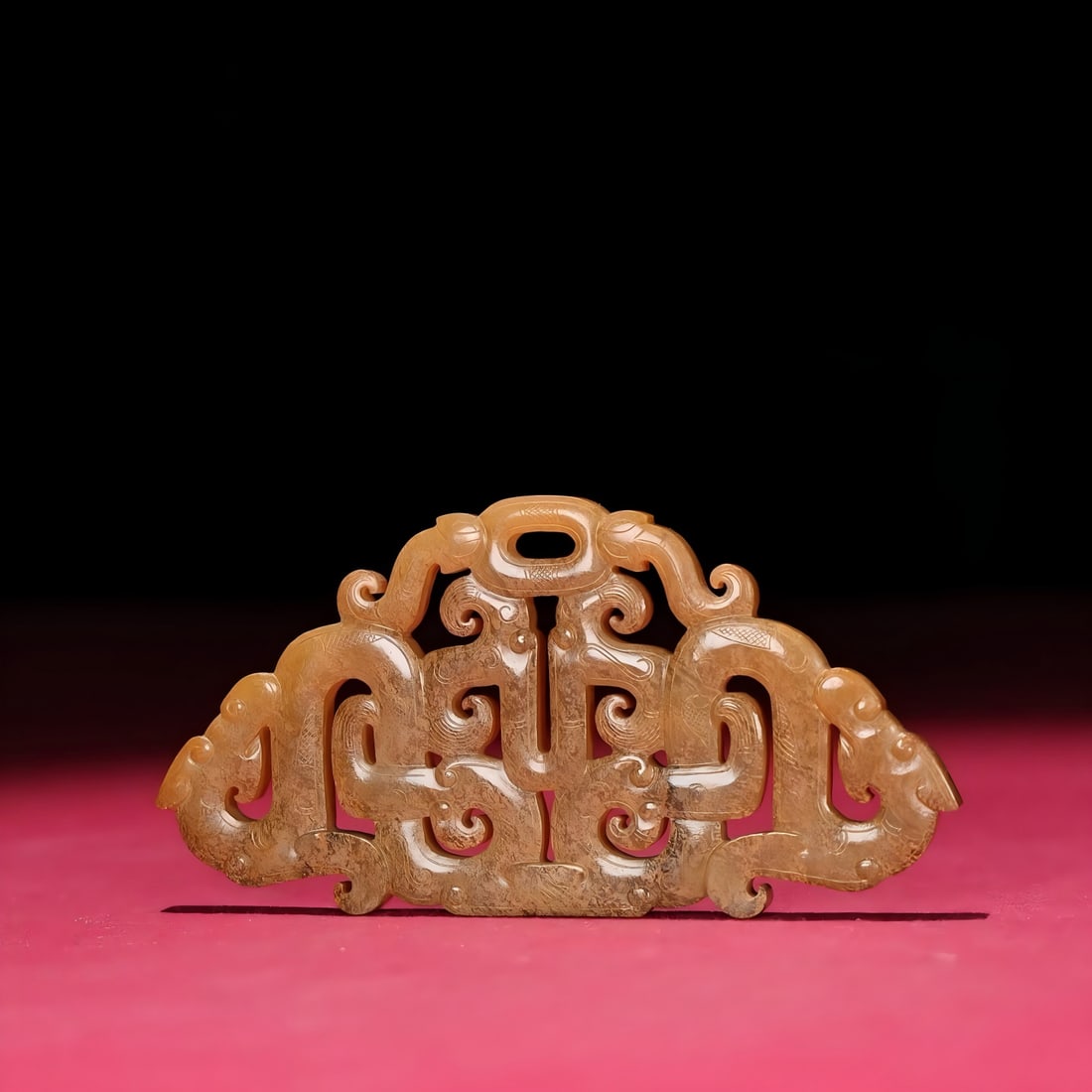 A Han Dynasty jade hollow pendant: Han Dynasty jade carved empty pendant SIZE: 97x50x6mm W:45g (The Dimensions Of All Batches Are Manually Measured.If You Need More Detailed Information, Please Contact Our Customer Service Before Biddi