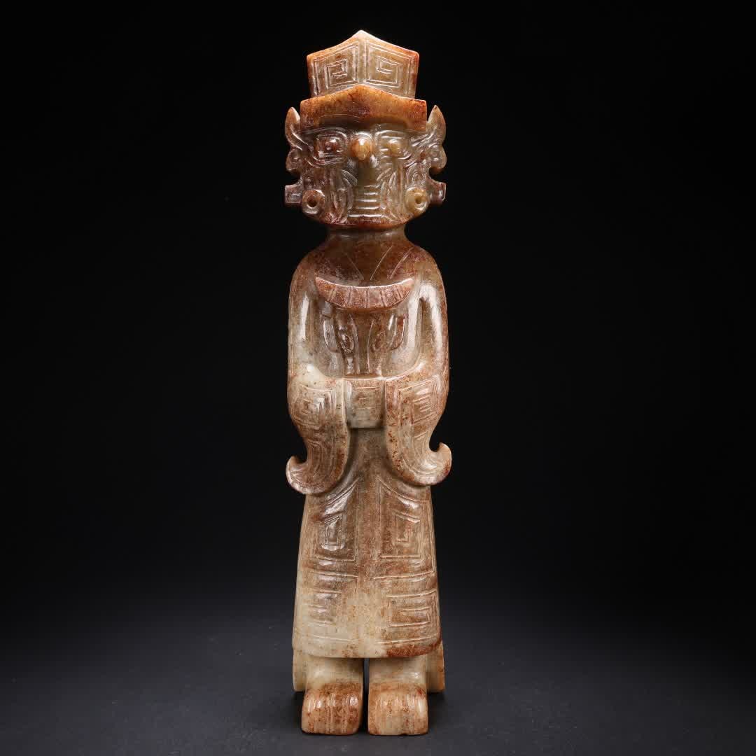 A figurine of an ancient jade civil official (1 of 9)