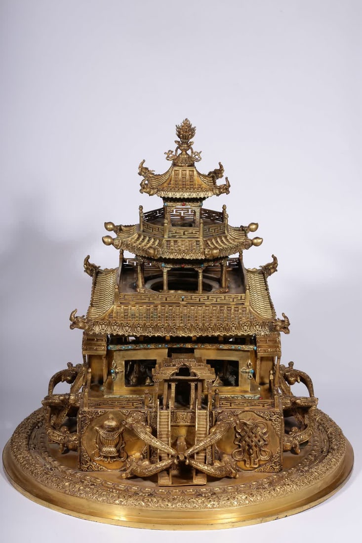 A Ming Dynasty bronze gilt twenty-first degree mother mandala (1 of 15)