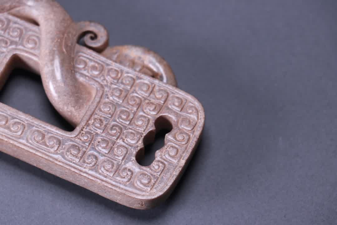 A war Han jade dragon pattern pendant - 6