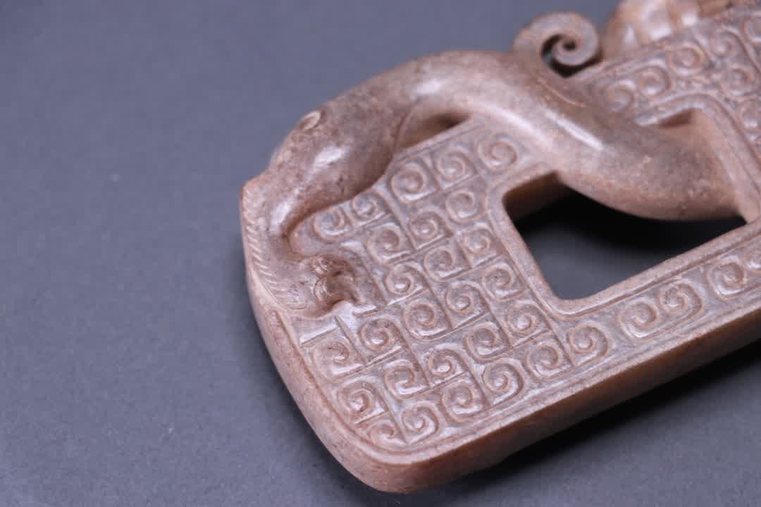 A war Han jade dragon pattern pendant - 8
