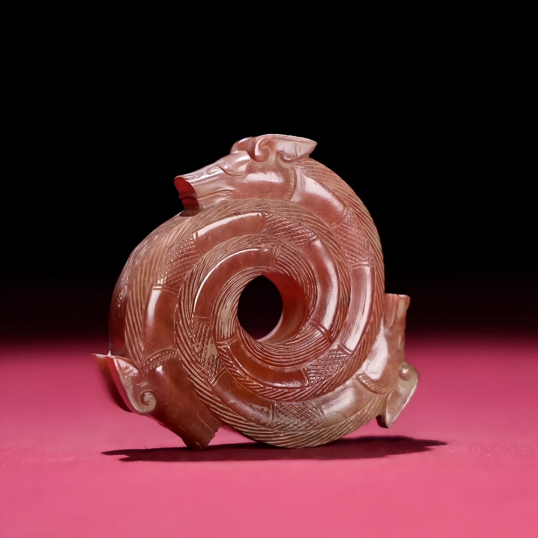 A Han Dynasty jade xuan rock dragon ornament: Han Dynasty jade xuan rock dragon ornament SIZE: 55x14x58mm W:86g (The Dimensions Of All Batches Are Manually Measured.If You Need More Detailed Information, Please Contact Our Customer Service Before