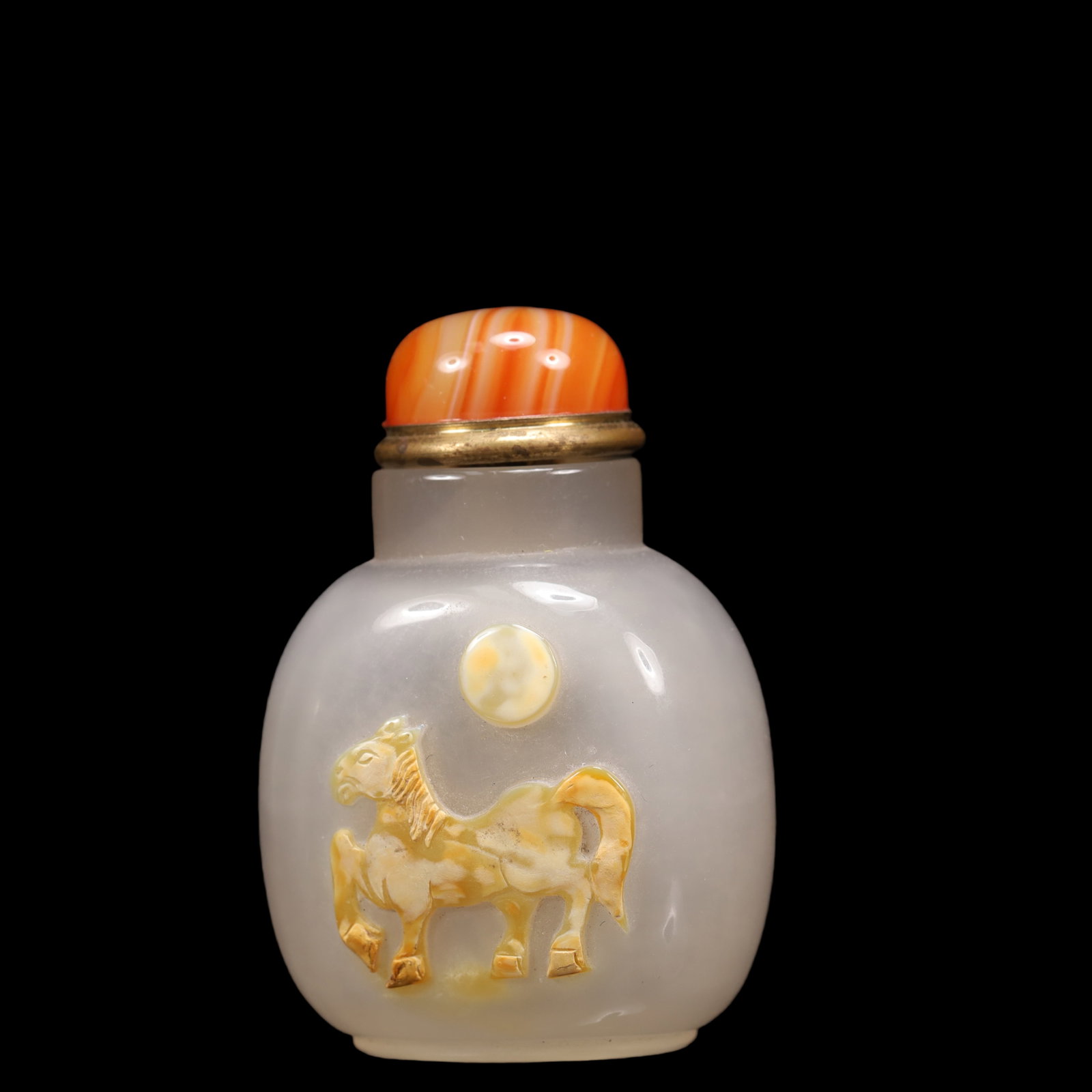 An Exquisite Agate Horse Pattern Snuff Bottle - 2