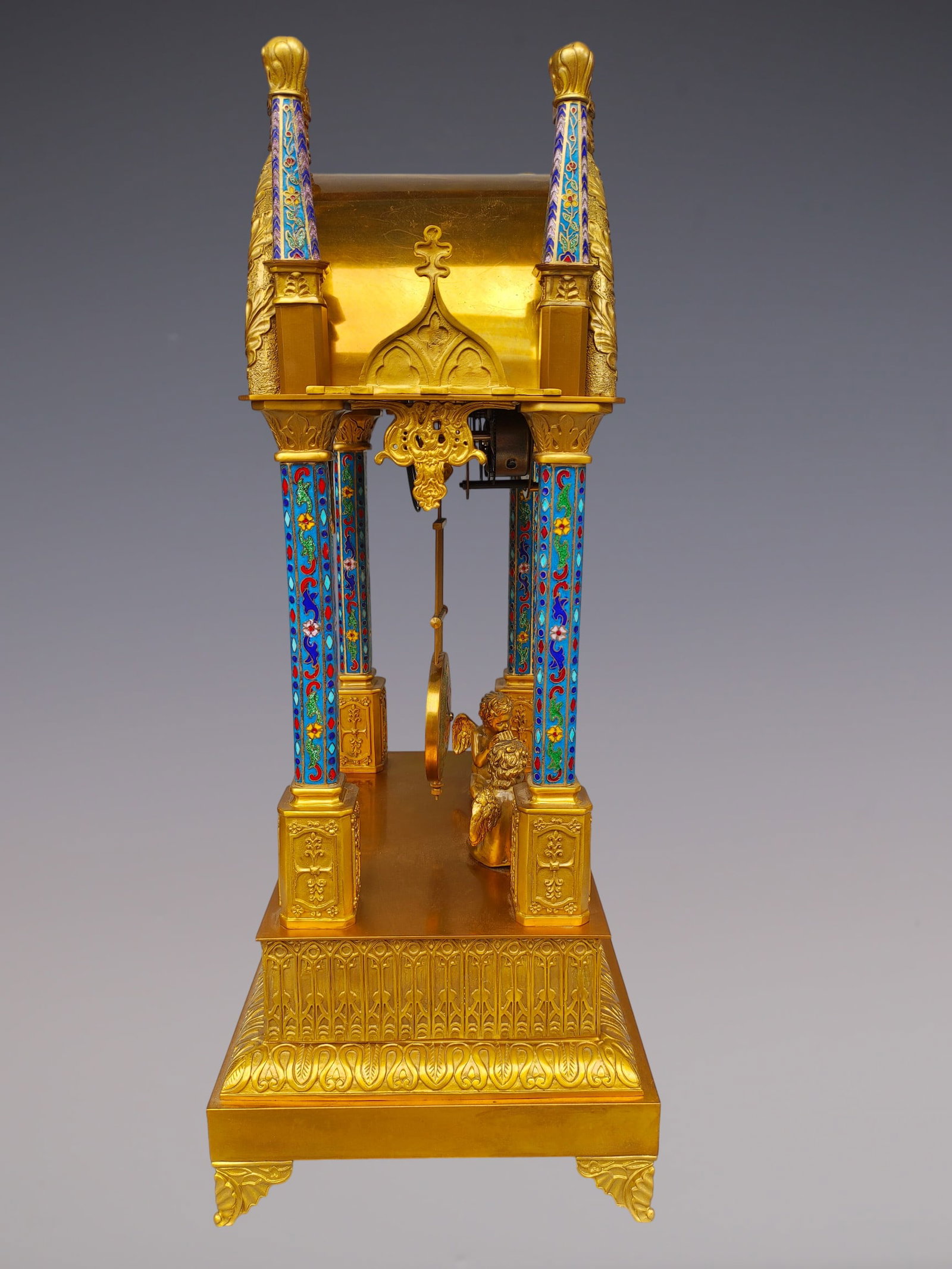 An Exquisite Gilt Bronze Lotus Pattern Clock - 3