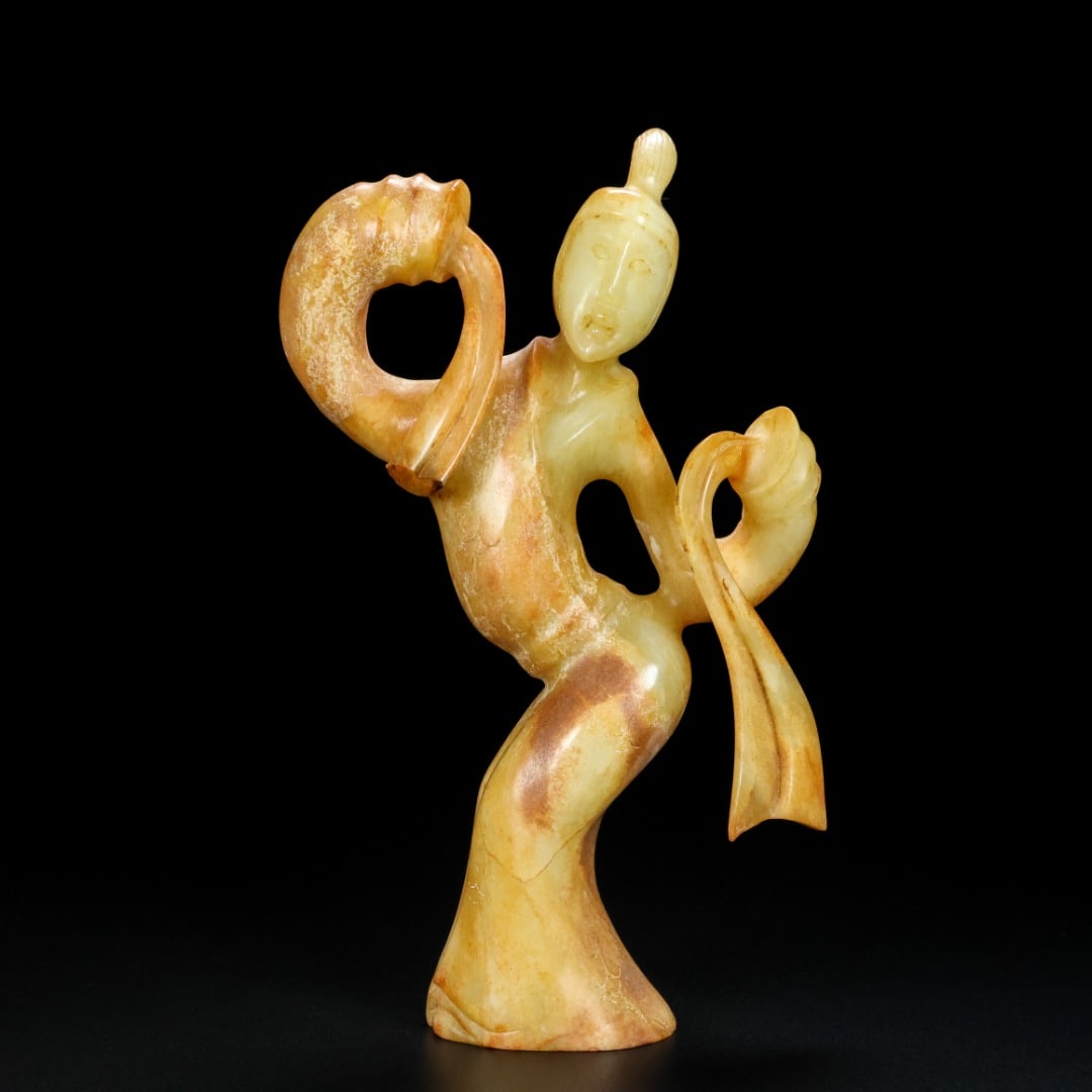 An Exquisite White Jade Figure Ornament: An Exquisite White Jade Figure Ornament Han Dynasty, China Size:19.4cmx13.3cmx4.2cm Weight:626g (The Dimensions Of All Batches Are Manually Measured.If You Need More Detailed Information, Please