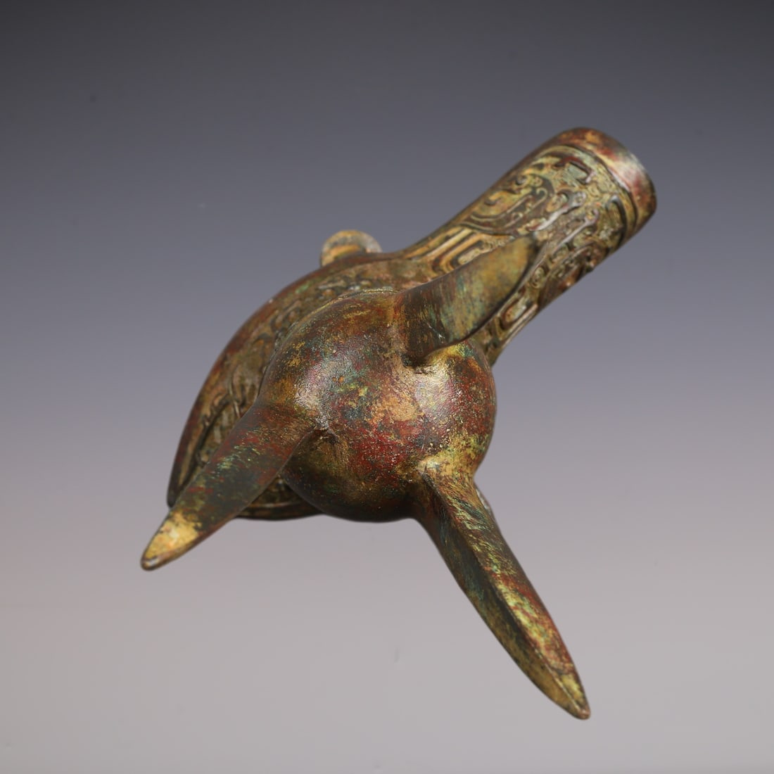 An Exquisite Bronze Phoenix Pattern Goblet - 10