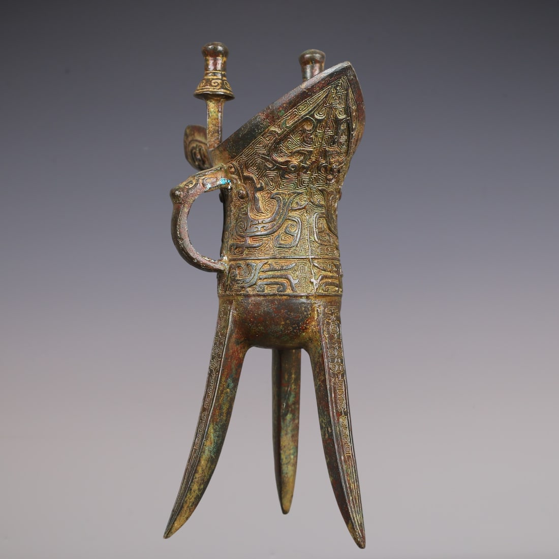An Exquisite Bronze Phoenix Pattern Goblet - 6