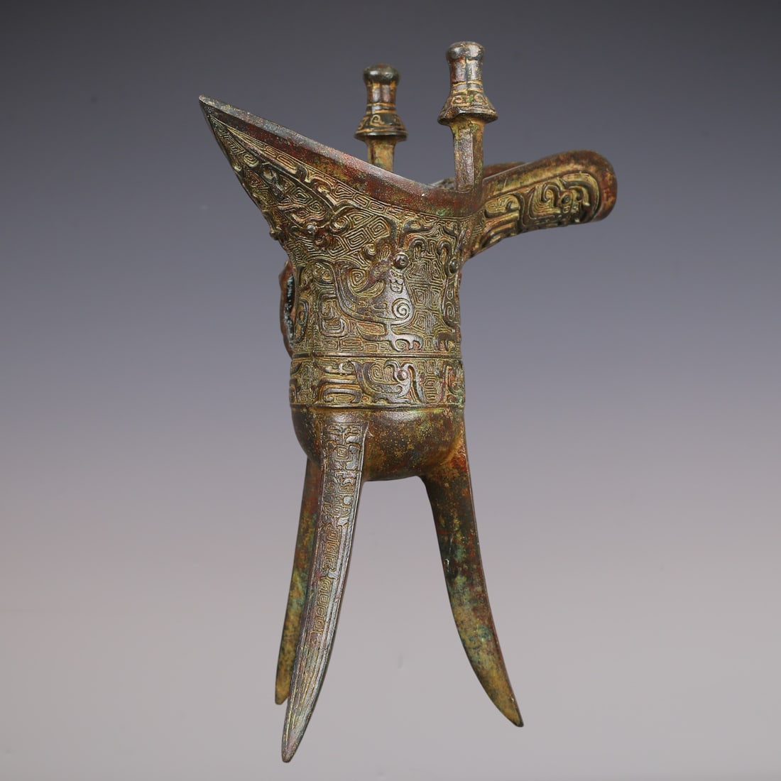 An Exquisite Bronze Phoenix Pattern Goblet - 7