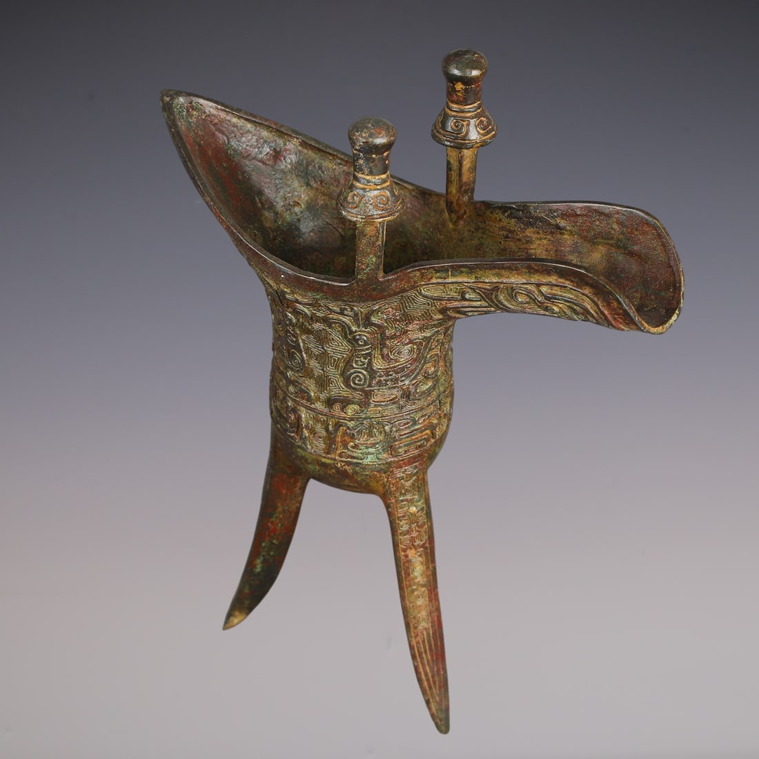 An Exquisite Bronze Phoenix Pattern Goblet - 9