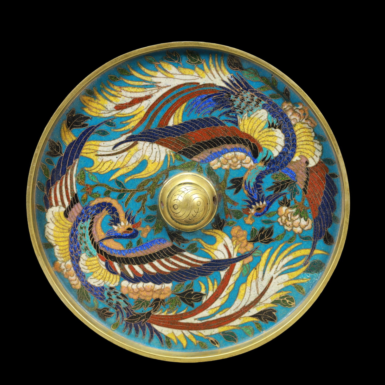 A Exquisite Cloisonne Phoenix Pattern Plate (1 of 4)