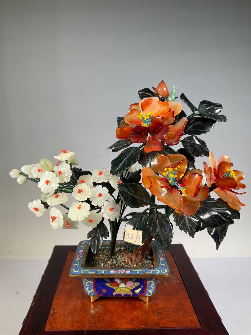 An Exquisite Cloisonne Flower Pattern Bonsai (1 of 5)