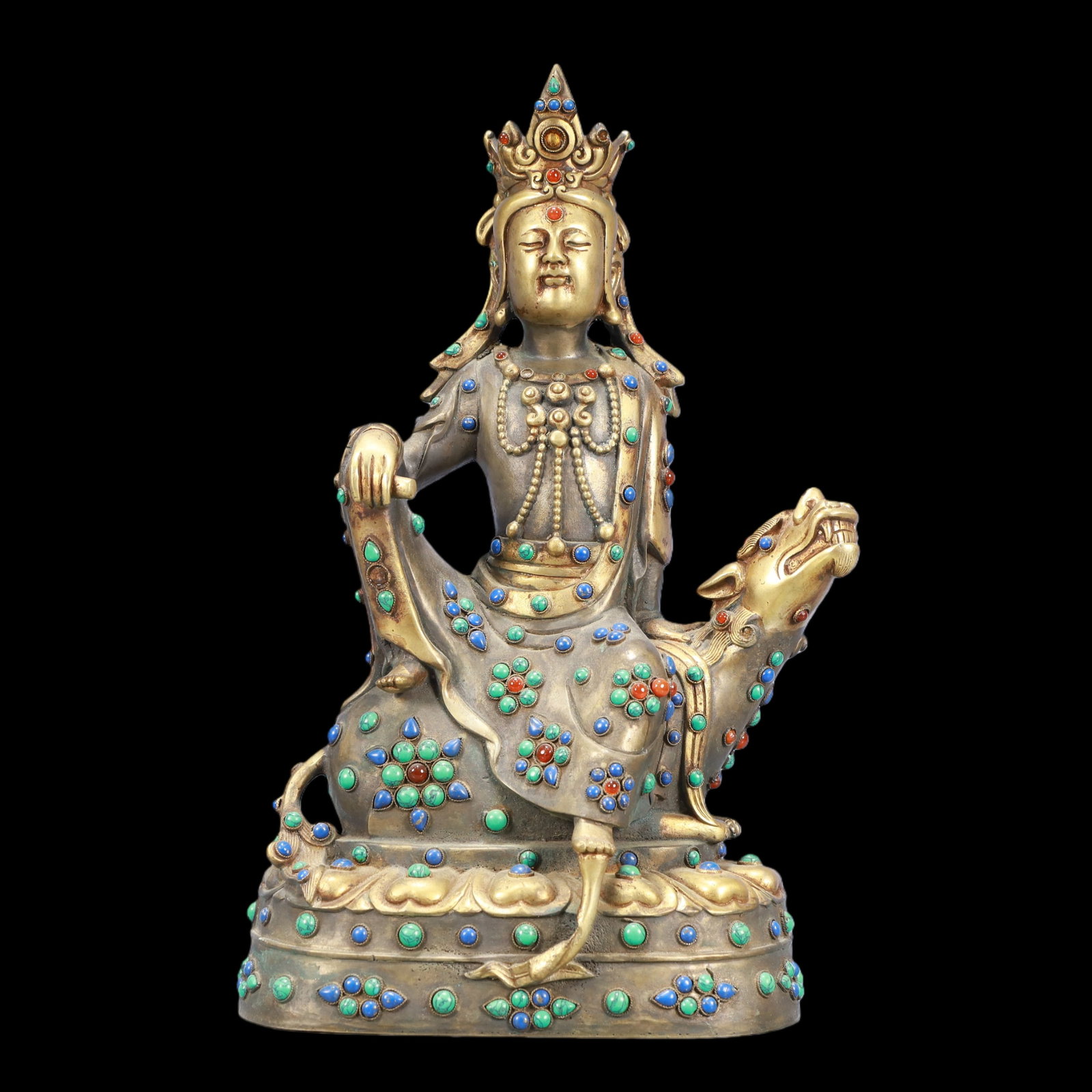 A Exquisite Gilt Silver Statue of Avalokitesvara: A Exquisite Gilt Silver Statue of Avalokitesvara Ming Dynasty, China Size:22.5cmx7cmx38cm Weight:5250g (The Dimensions Of All Batches Are Manually Measured.If You Need More Detailed Information,
