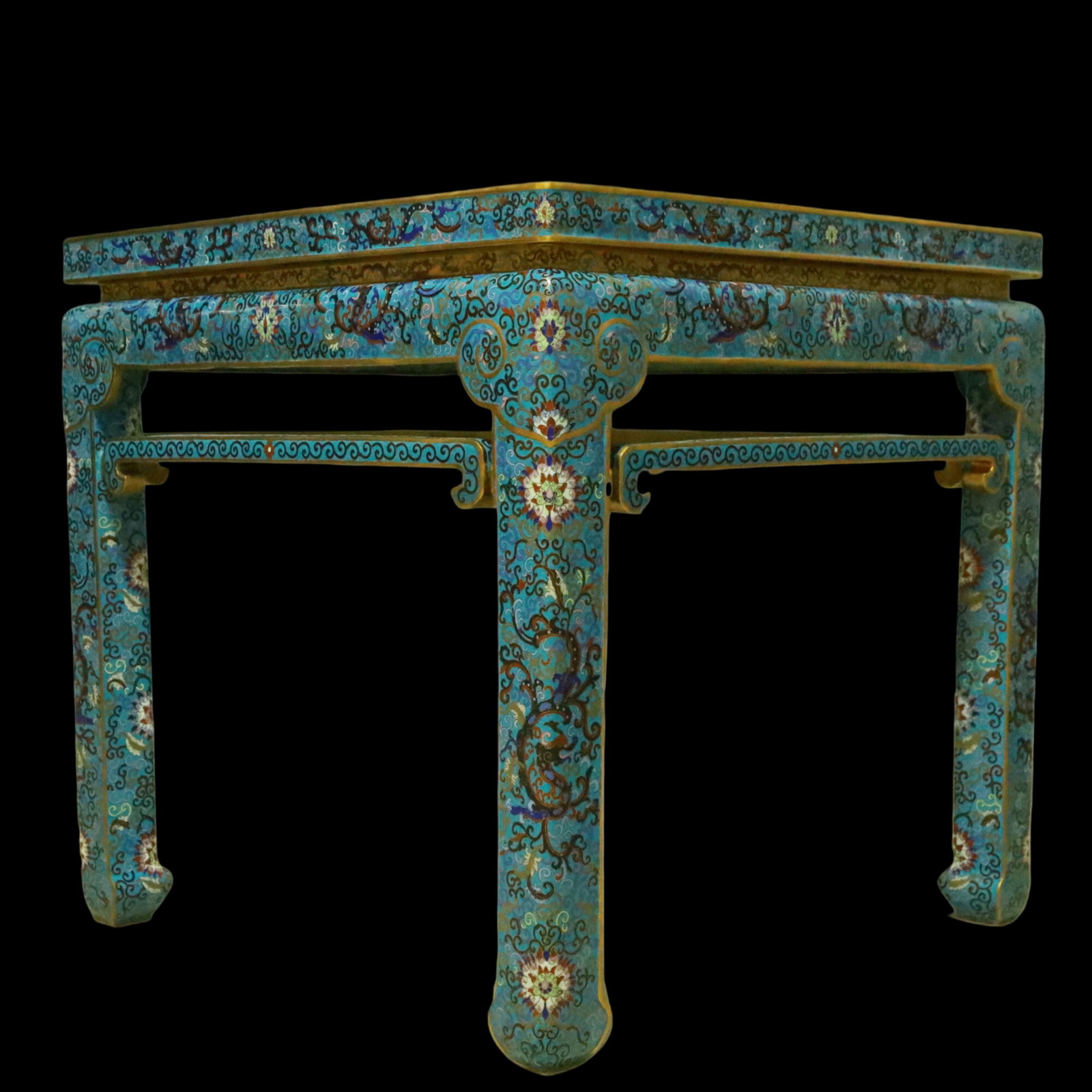 An Exquisite Cloisonne Lion Pattern Dragon Pattern Lotus Pattern Table - 6