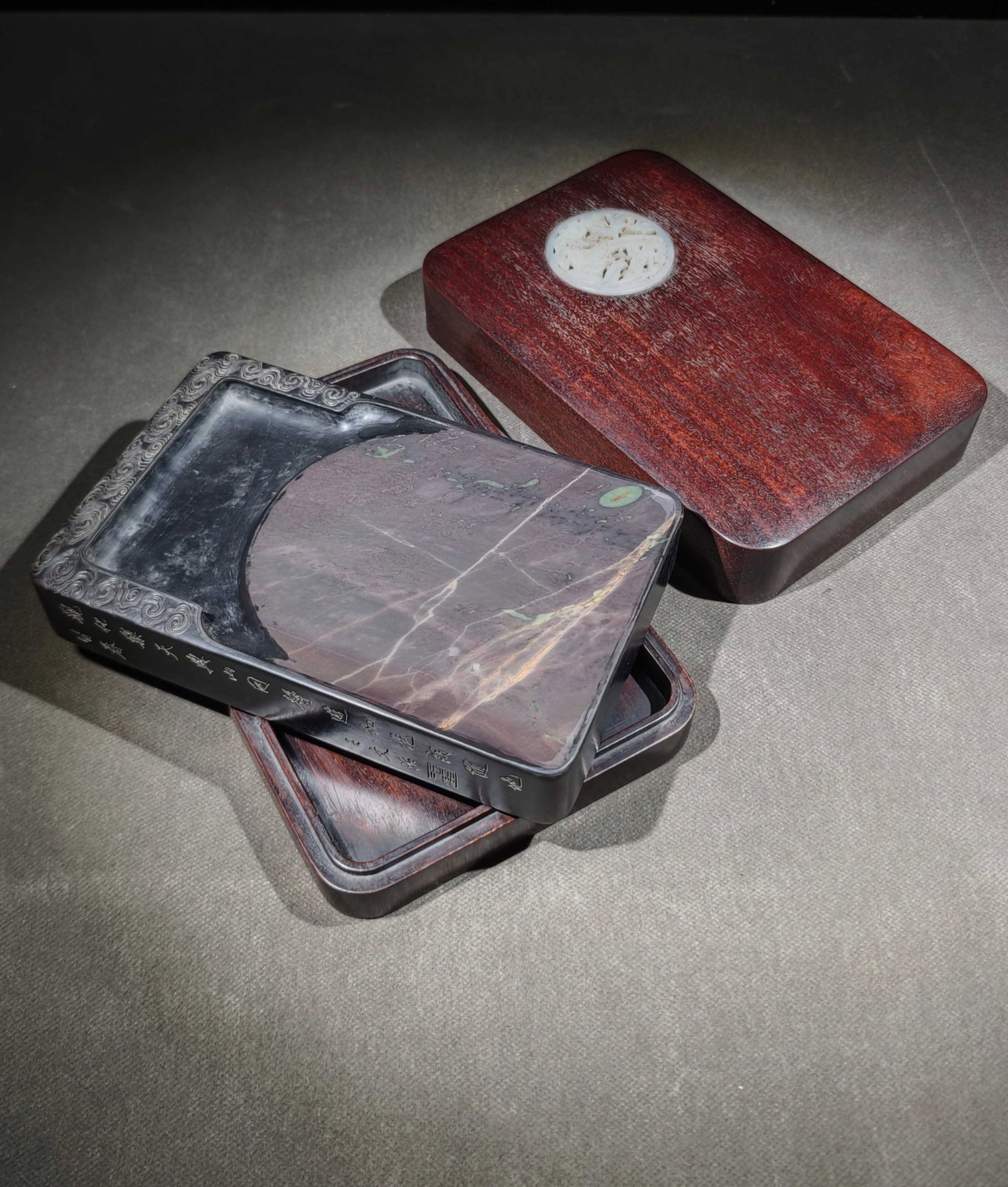 An Exquisite Auspicious Cloud Pattern Inkstone - 2