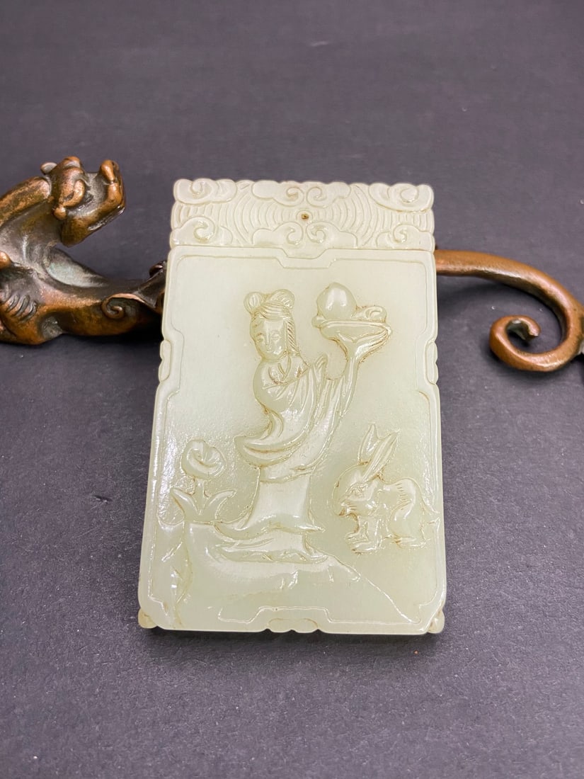 An Exquisite White Jade Character and Story Pattern with poem Brand (1 of 9)