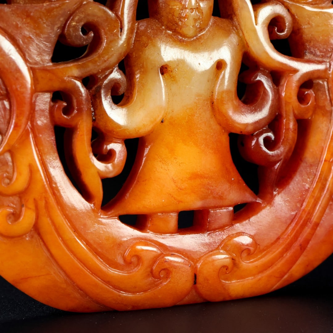 An Exquisite White Jade Phoenix Pattern Figure Pattern Ornament - 6