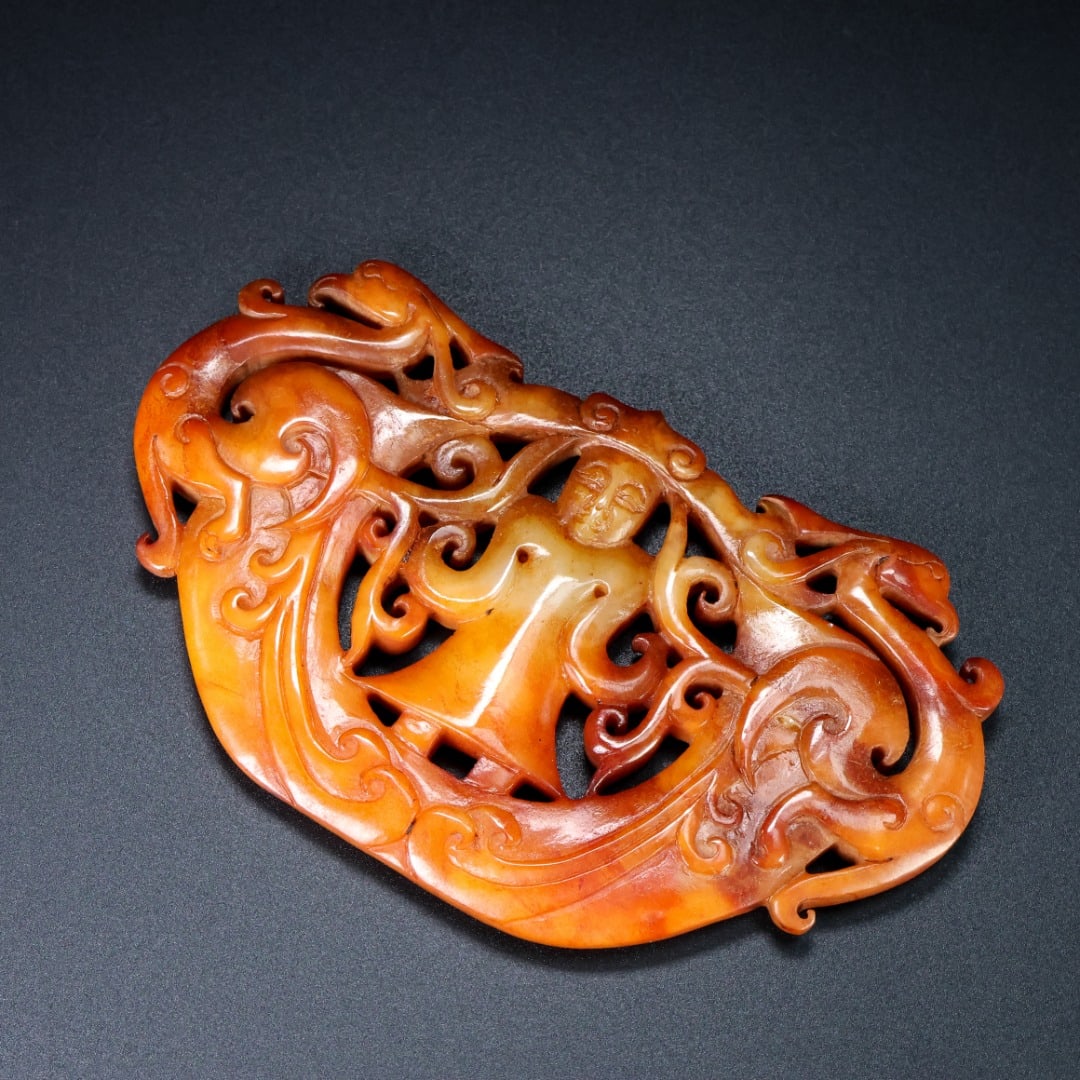 An Exquisite White Jade Phoenix Pattern Figure Pattern Ornament - 7