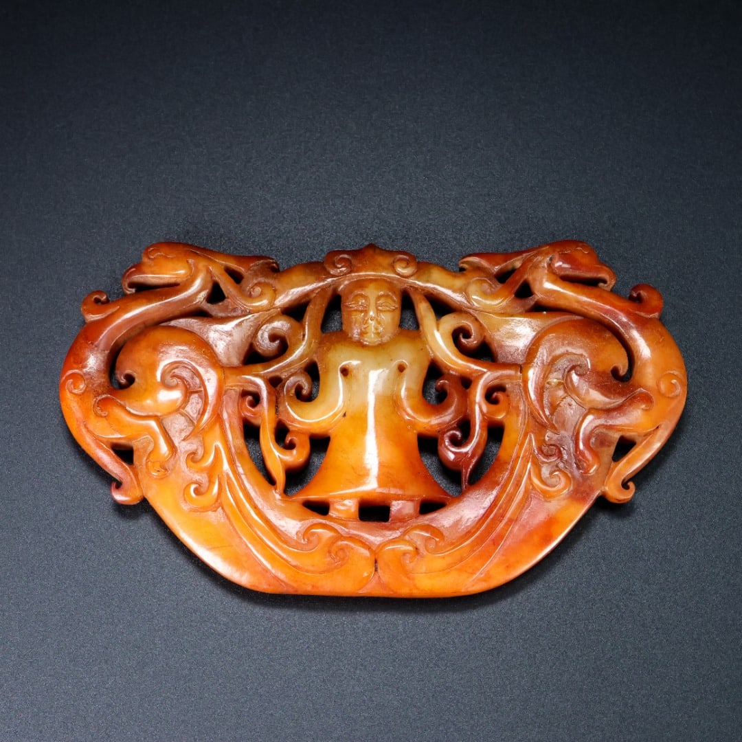 An Exquisite White Jade Phoenix Pattern Figure Pattern Ornament - 9