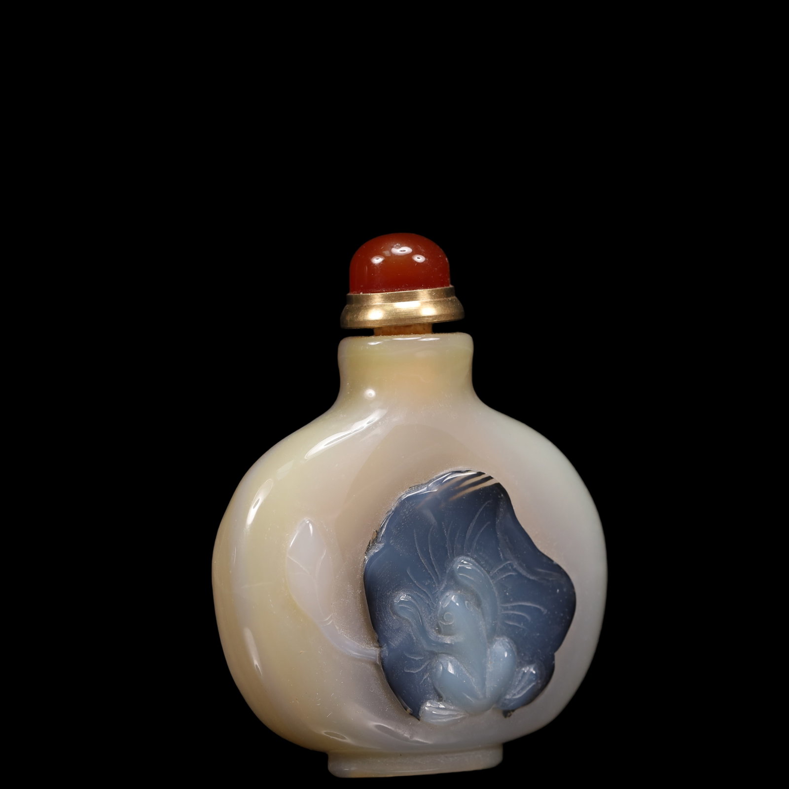 An Exquisite Agate Frog Pattern Snuff Bottle - 3