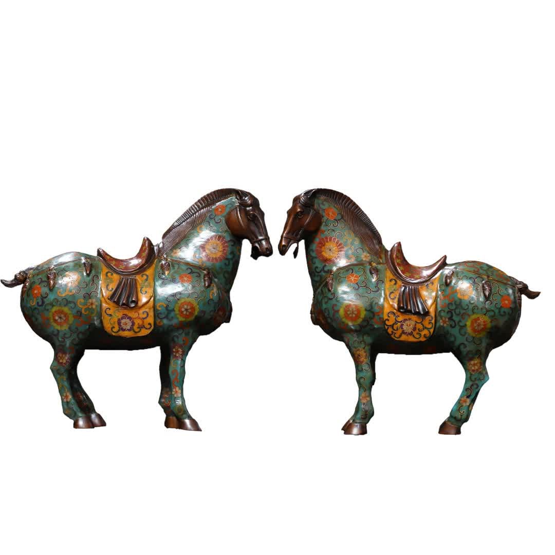 A Qing Dynasty cloisonnecloisonneTang horse ornament (1 of 10)