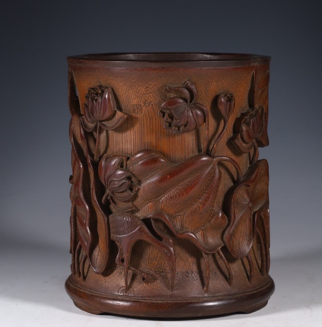 A bamboo carving at the end of the Ming Dynasty and the beginning of the Qing Dynasty is connected (1 of 9)