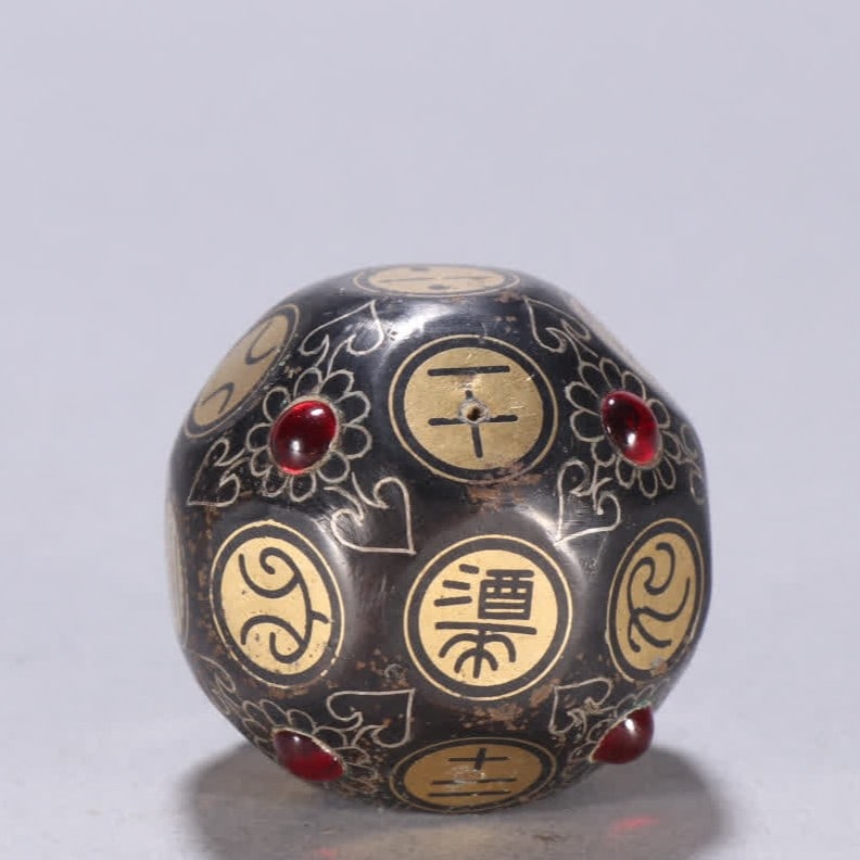A piece of Han Dynasty copper cuo gold and silver dice (1 of 9)